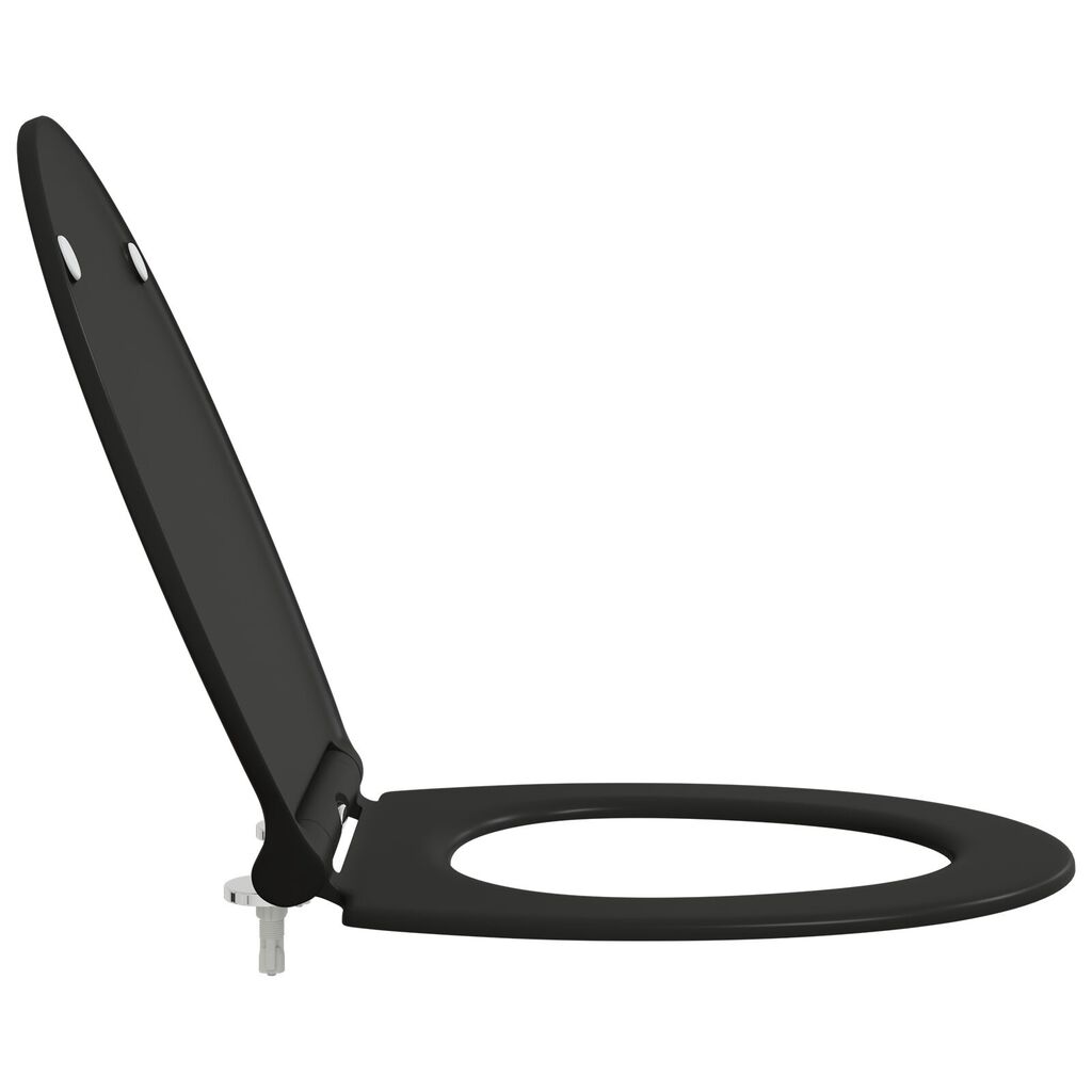 Asiento de Inodoro de Liberación Rápida vidaXL con Cierre Suave Duroplast Negro