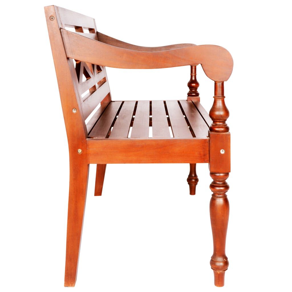 vidaXL Banco Batavia madera maciza de caoba marrón oscuro 98 cm