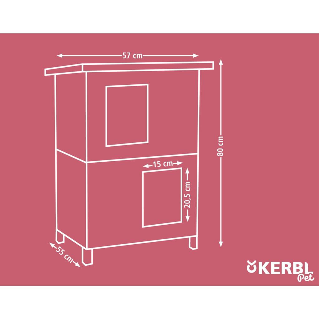 Kerbl Casa para gatos de exterior Family gris y blanco 57x55x80 cm