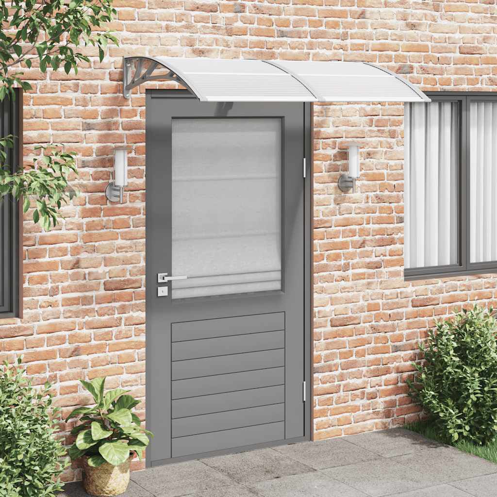 vidaXL Marquesina de puerta policarbonato gris 150x100 cm