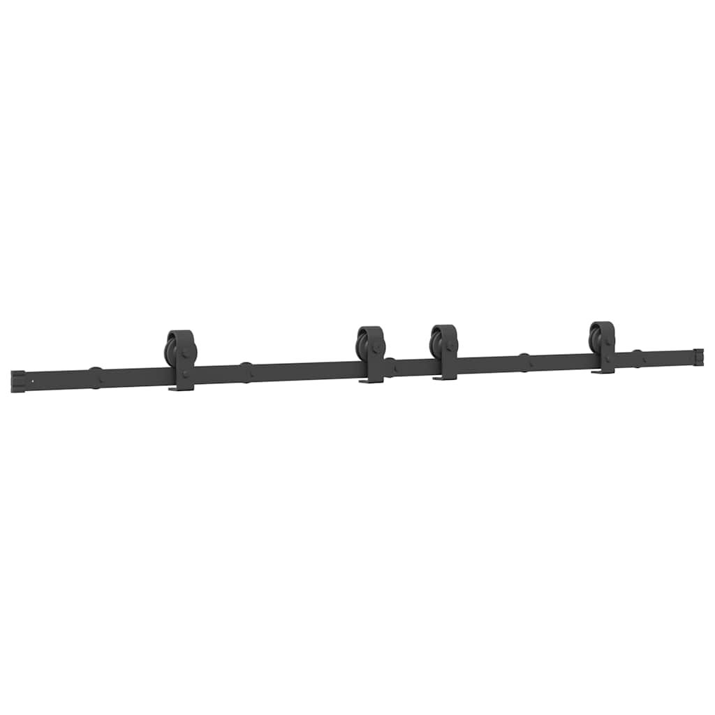 vidaXL Kit de herrajes para puertas correderas acero negro 183 cm