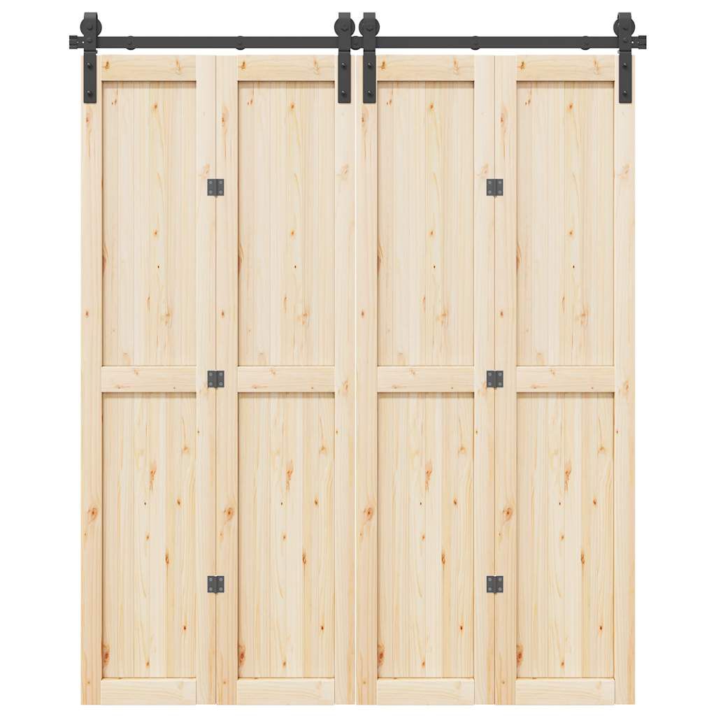 vidaXL Kit de herrajes para puertas correderas acero negro 183 cm