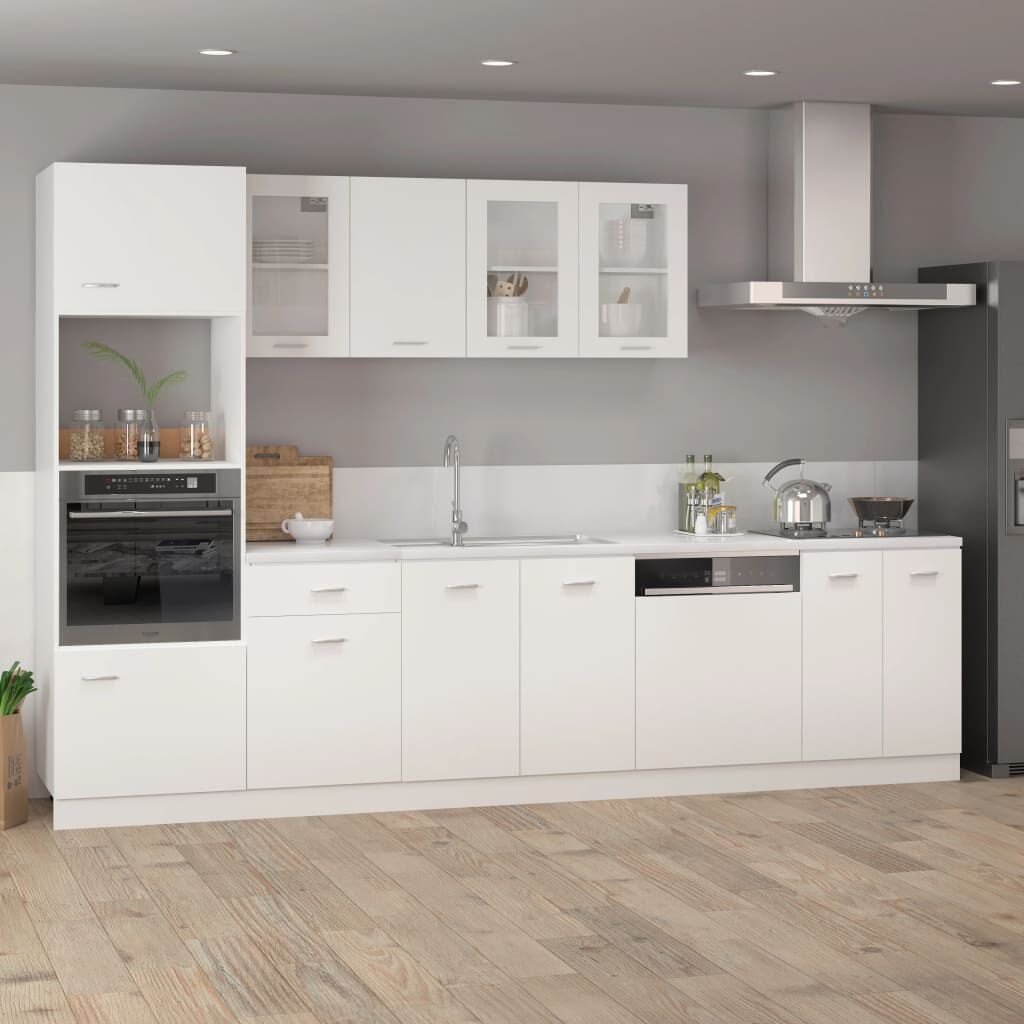 vidaXL Armario de microondas “Lyon” madera contrachapada blanco