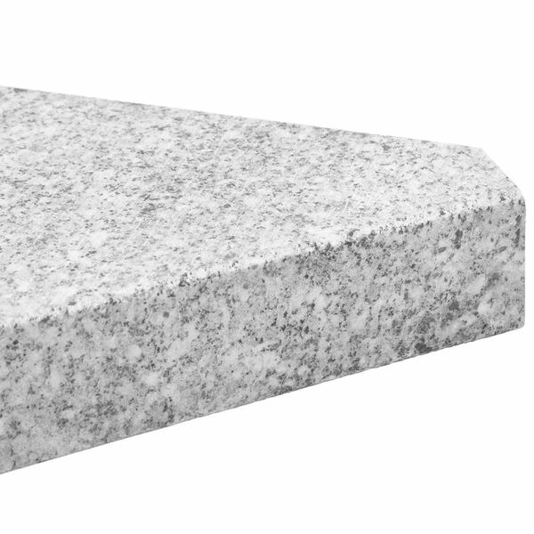 vidaXL Placa de peso para sombrilla 4 uds granito gris triangular 14kg