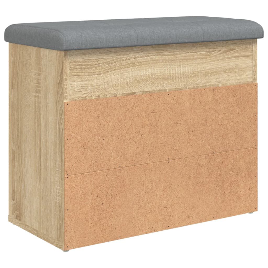 vidaXL Banco zapatero madera de ingeniería roble Sonoma 62x32x50 cm