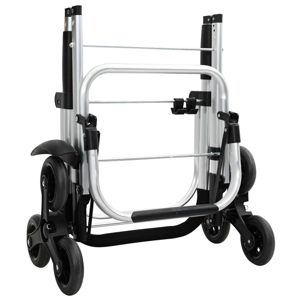 vidaXL Carrito de la compra con ruedas y asa ajustable gris 40 L