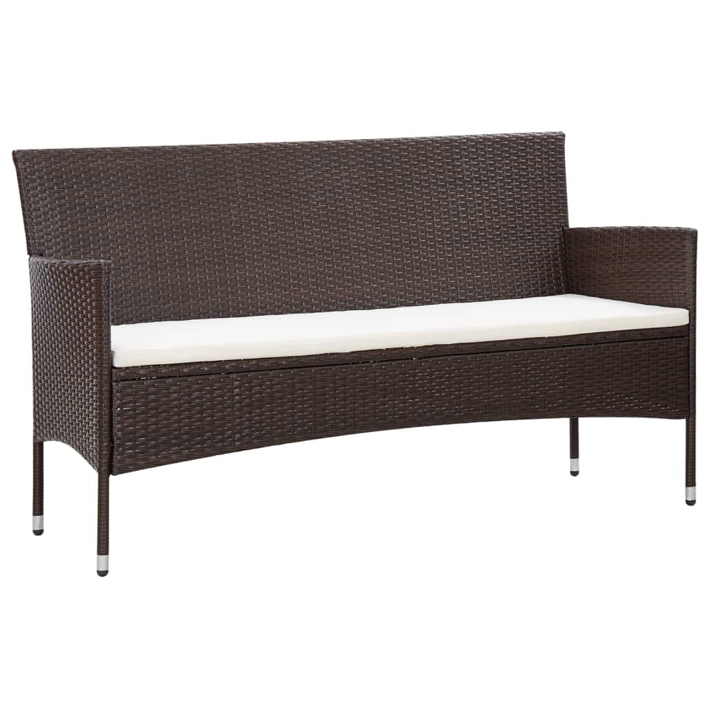 vidaXL Set muebles de jardín 5 piezas y cojines ratán sintético marrón