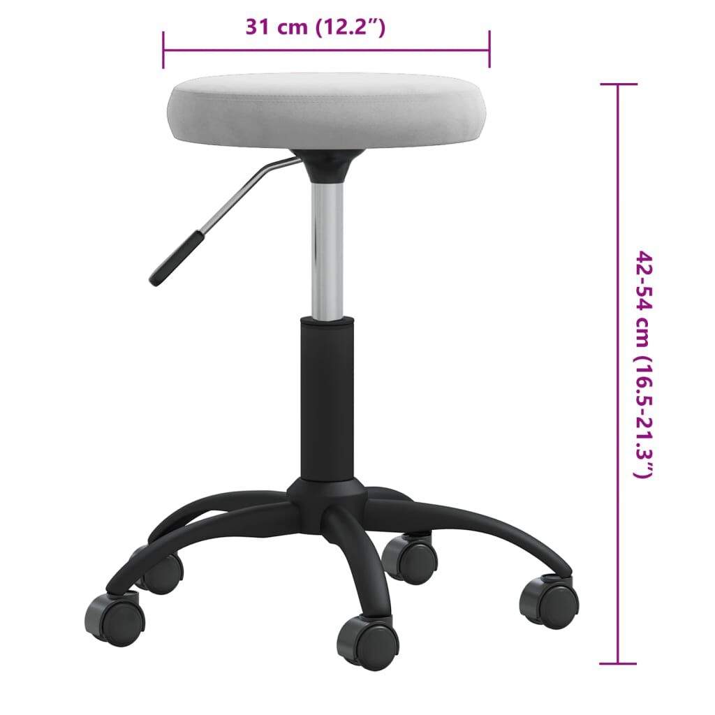 vidaXL Taburete de masaje terciopelo gris claro