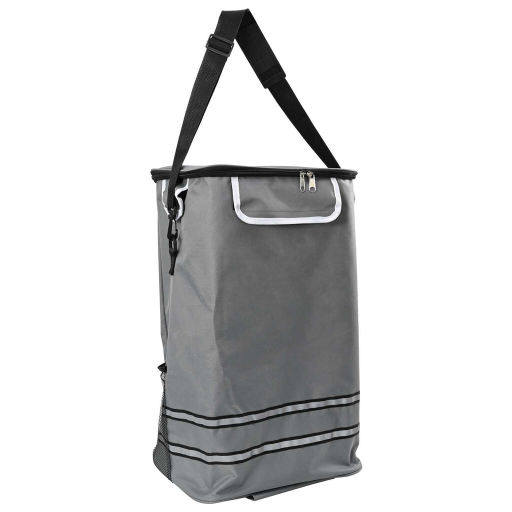 vidaXL Carrito de la compra con ruedas y asa ajustable gris 40 L