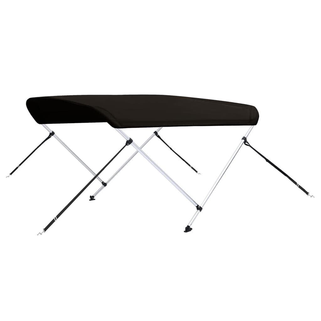 vidaXL Toldo bimini de 2 arcos negro 180x130x110 cm