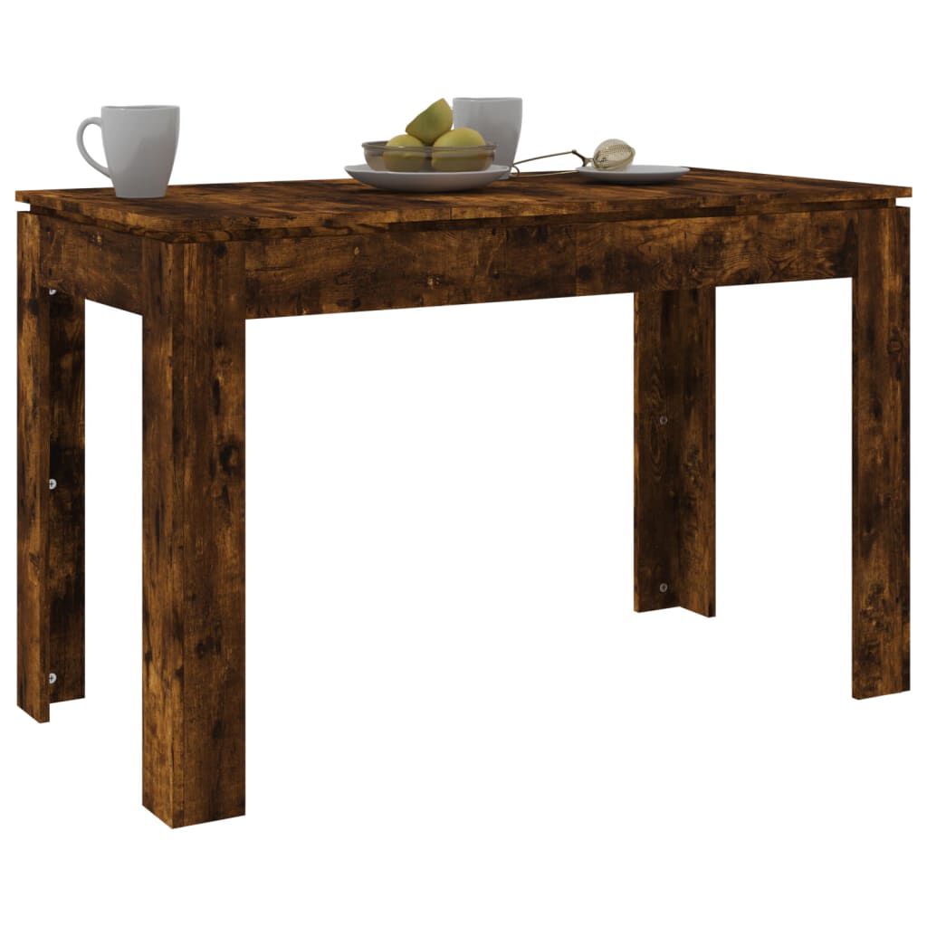 vidaXL Mesa de comedor madera de ingeniería roble ahumado 120x60x76 cm