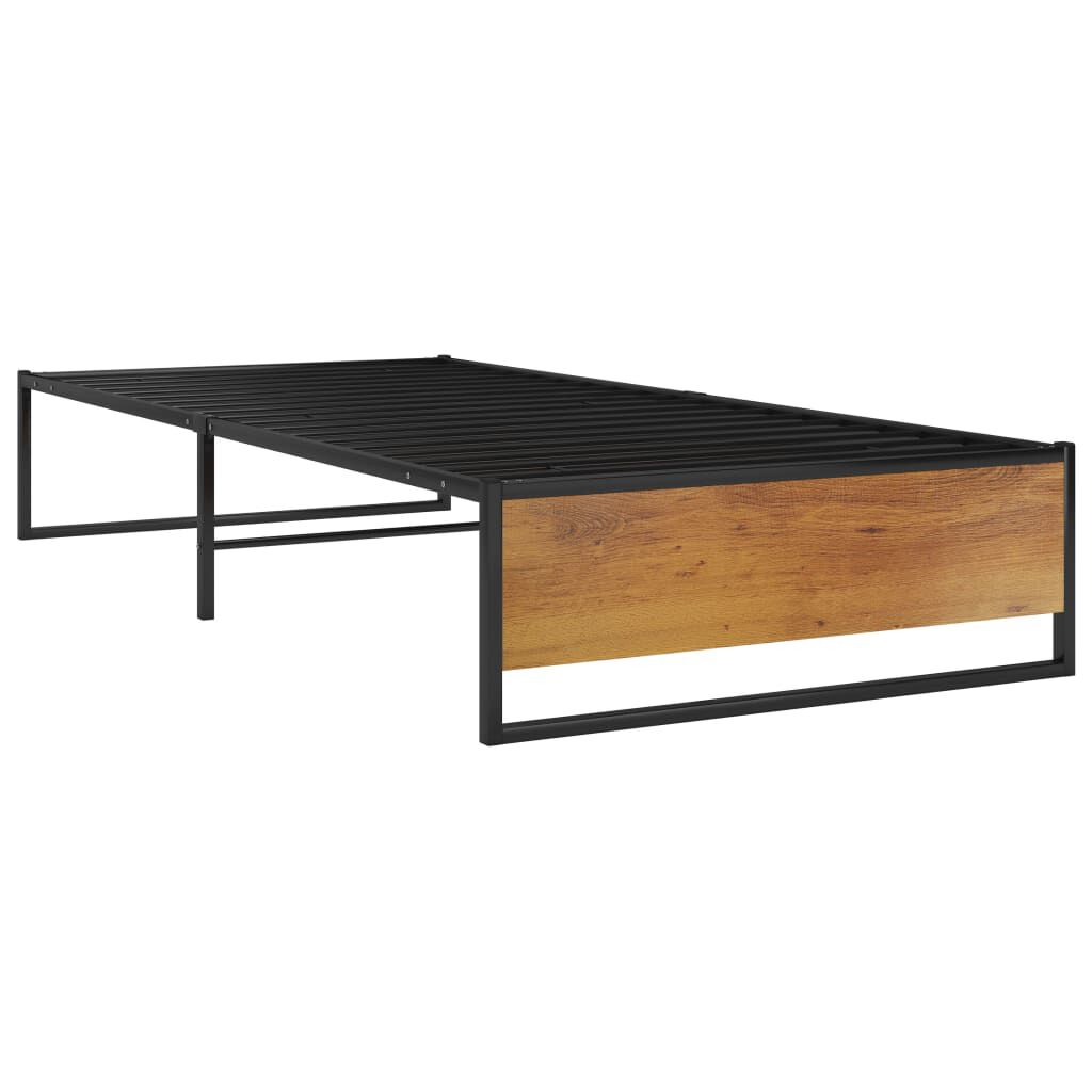 vidaXL Estructura de cama sin colchón metal negro 90x200 cm