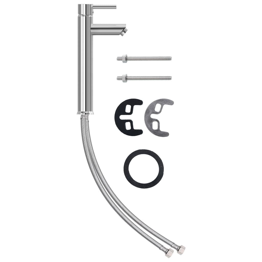 vidaXL Lavabo baño grifo&desagüe de empuje vidrio templado esmerilado