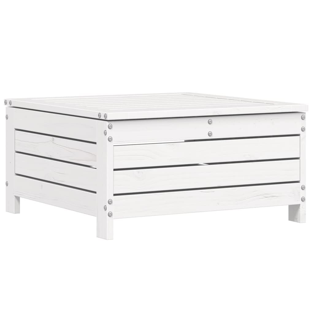 vidaXL Juego de sofás de jardín 8 pzas madera maciza de pino blanco