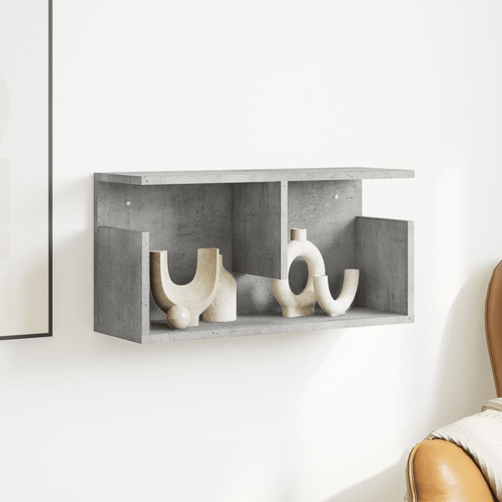 vidaXL Mueble de pared madera de ingeniería gris hormigón 60x20x30 cm
