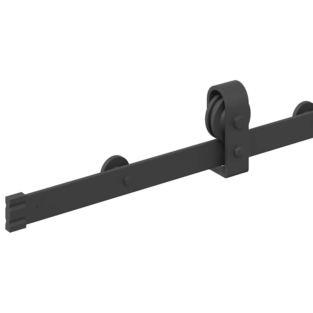 vidaXL Kit de herrajes para puertas correderas acero negro 183 cm
