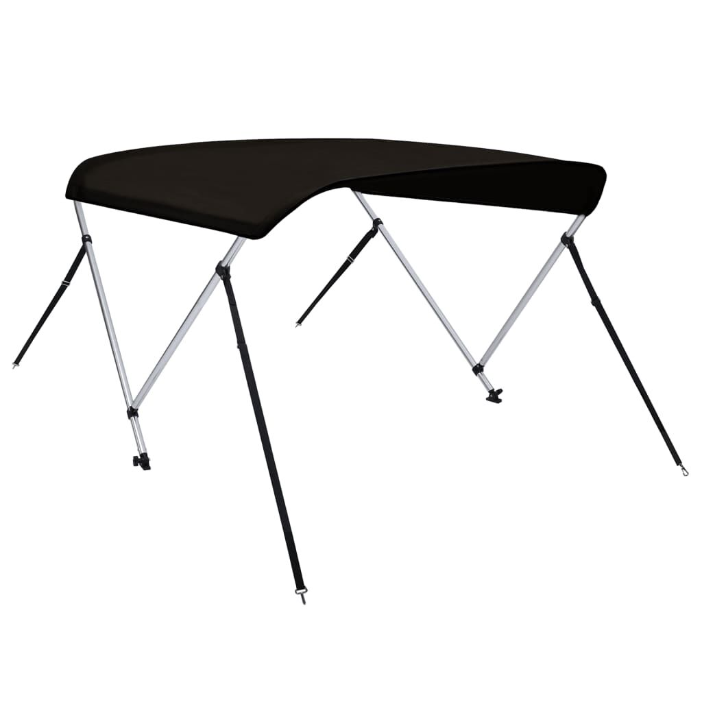 vidaXL Toldo bimini de 2 arcos negro 180x130x110 cm