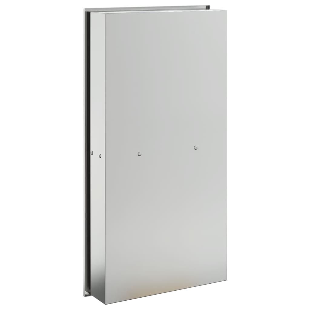 vidaXL Hornacina ducha acero inoxidable plateado cepillado 32x62x9 cm