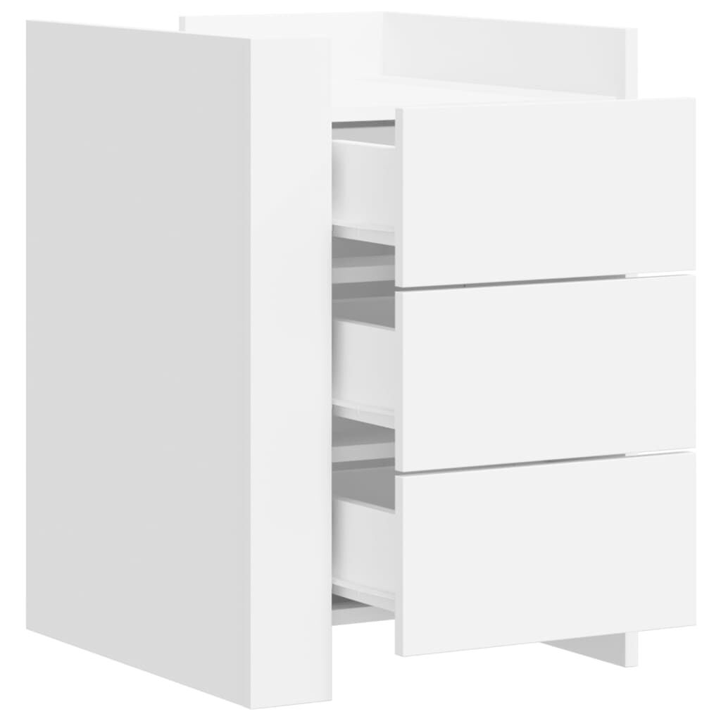 vidaXL Mesita de noche madera de ingeniería blanco 45x50x65 cm
