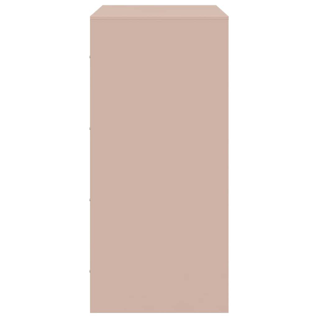 vidaXL Aparador de acero rosa 67x39x83 cm