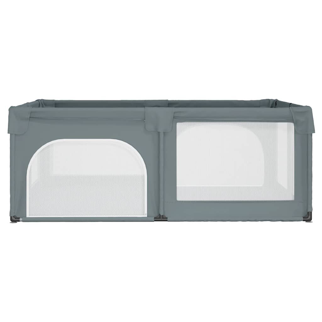 vidaXL Parque para bebés con 2 puertas tela Oxford gris claro