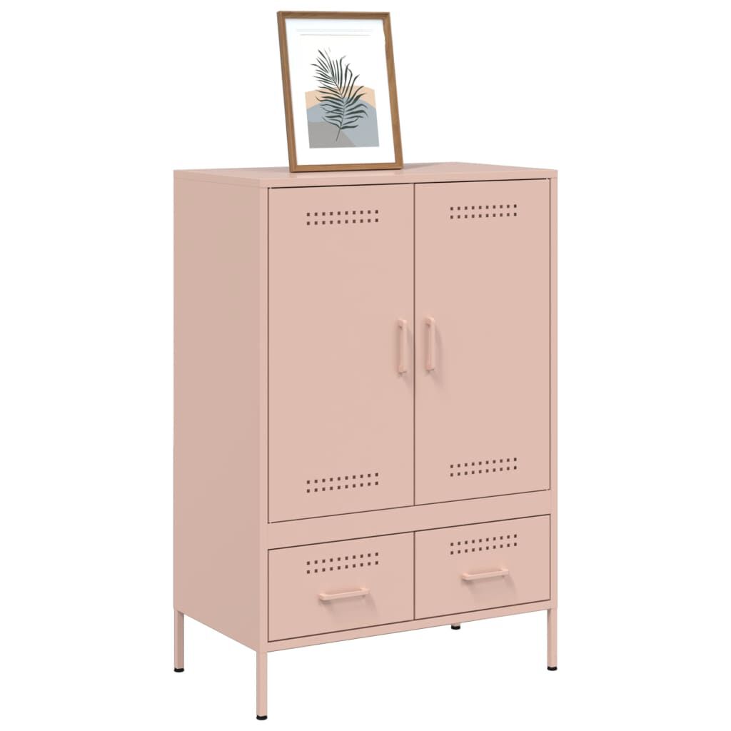 vidaXL Aparador acero rosa 68x39x101,5 cm