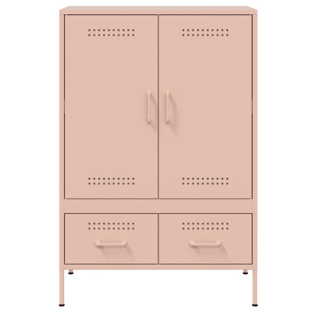 vidaXL Aparador acero rosa 68x39x101,5 cm
