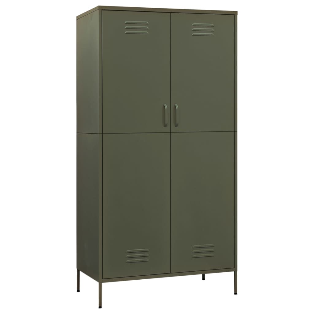 vidaXL Armario de acero verde oliva 90x50x180 cm