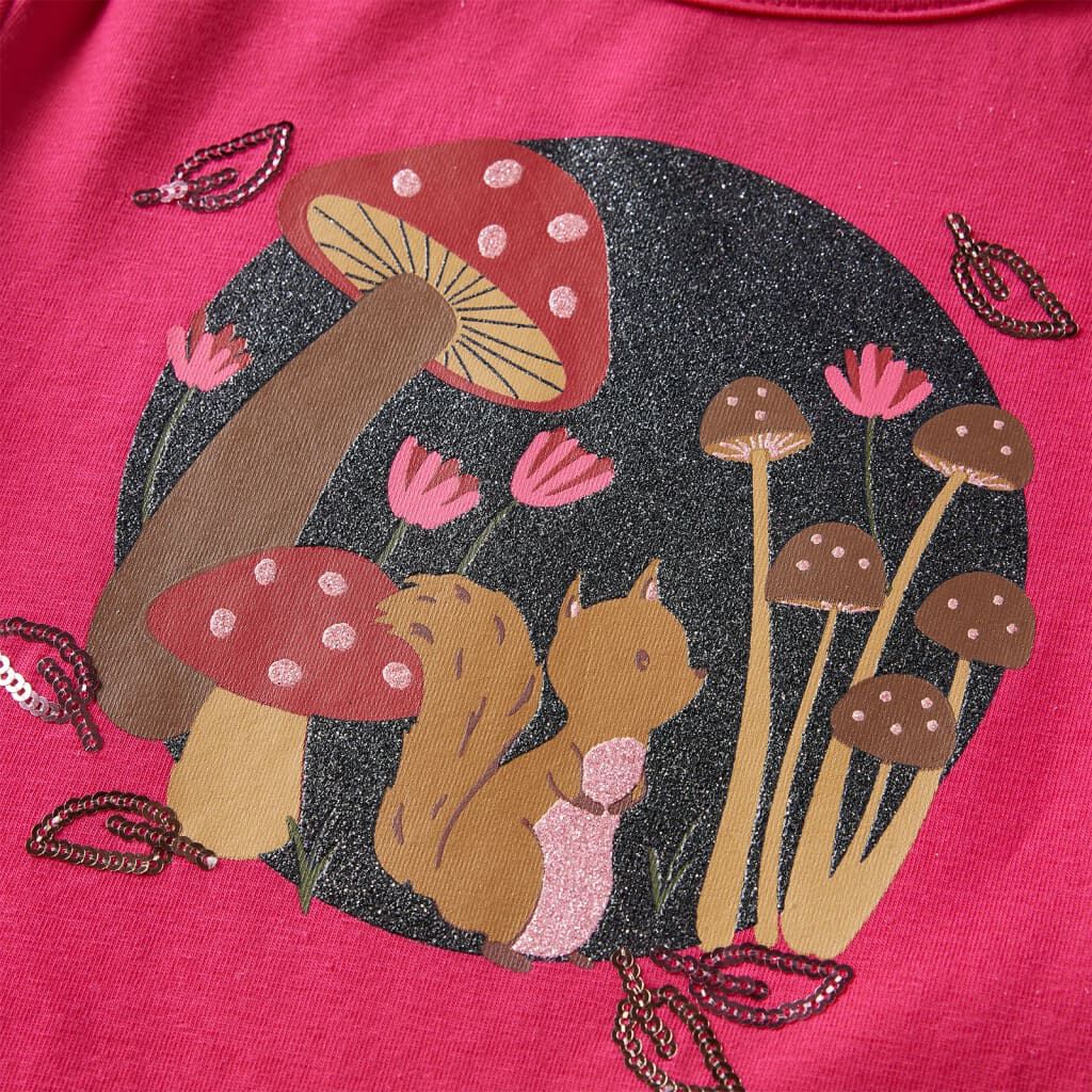 Camiseta infantil de manga larga rosa brillante 92