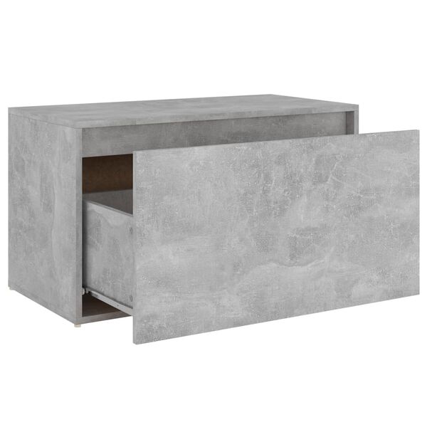 vidaXL Banco de pasillo madera de ingeniería gris hormigón 80x40x45 cm