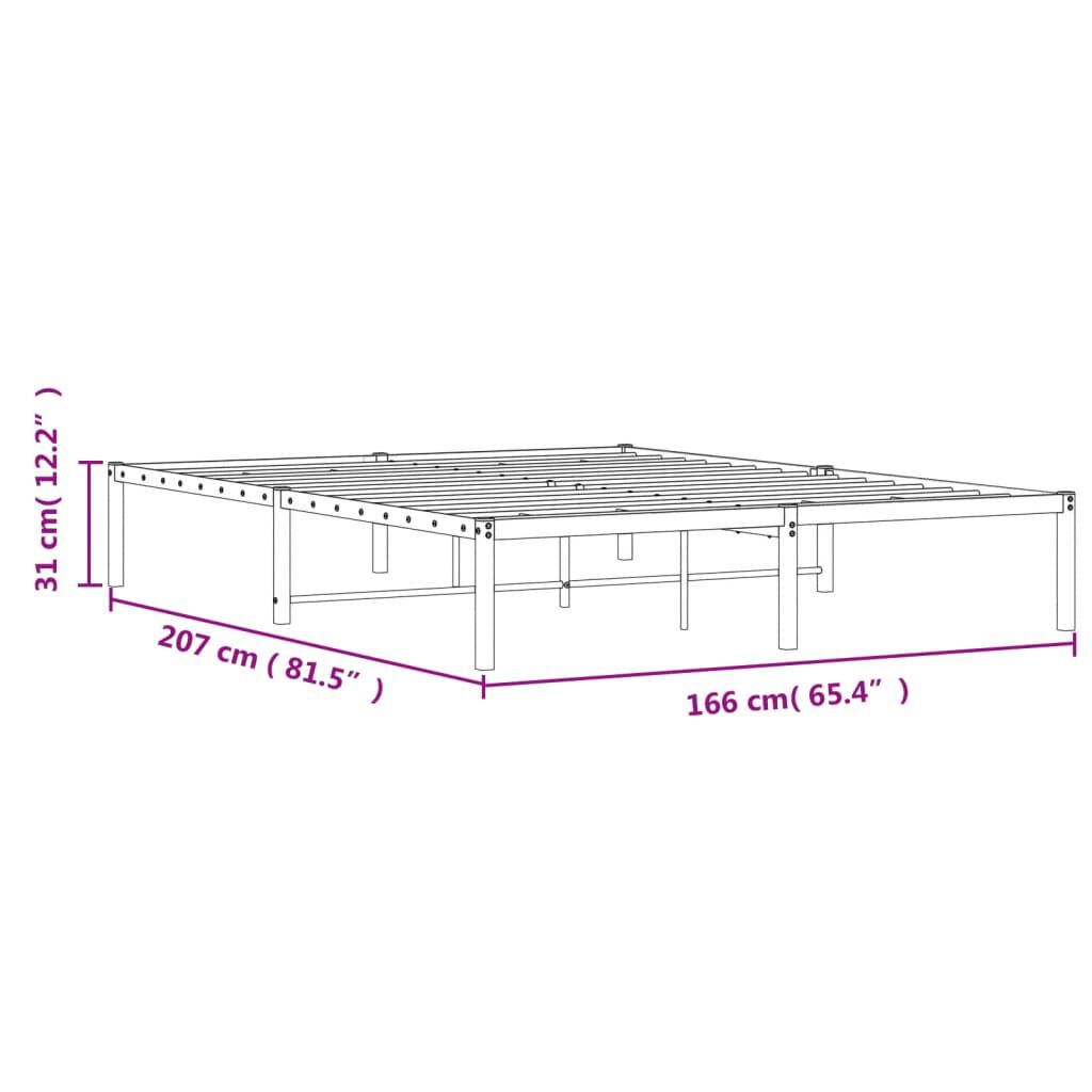 vidaXL Estructura de cama sin colchón metal negro 160x200 cm
