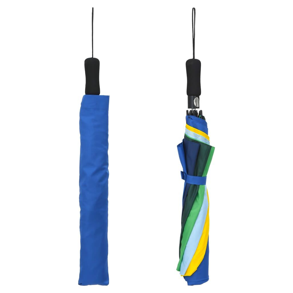 vidaXL Paraguas plegable automático multicolor 124 cm
