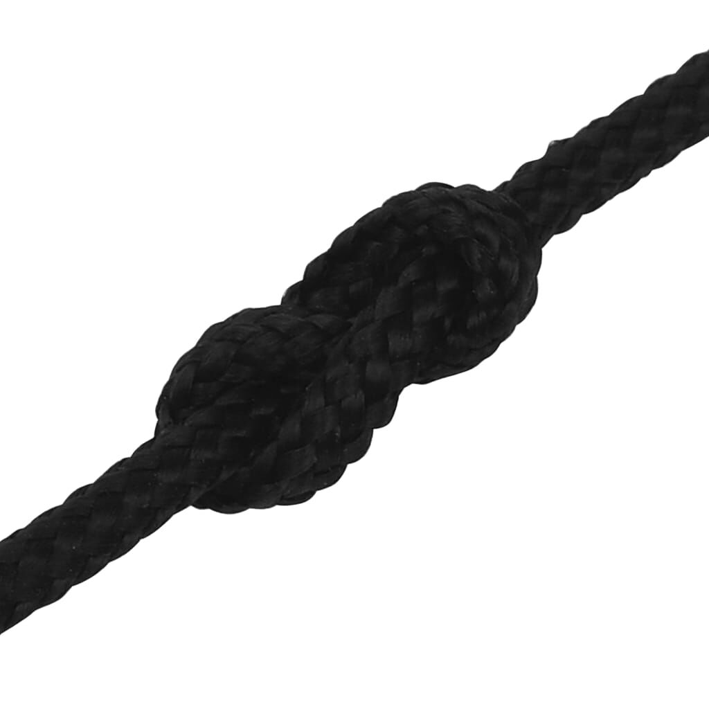 vidaXL Cuerda de trabajo poliéster negro 2 mm 25 m