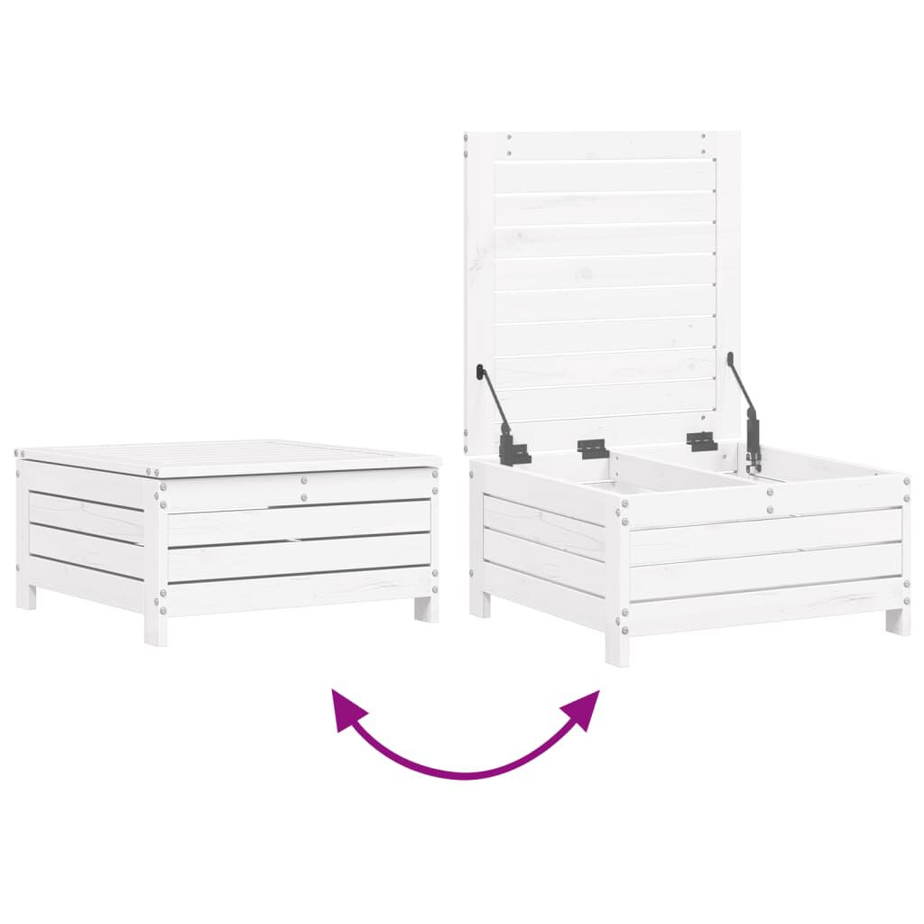 vidaXL Juego de sofás de jardín 8 pzas madera maciza de pino blanco