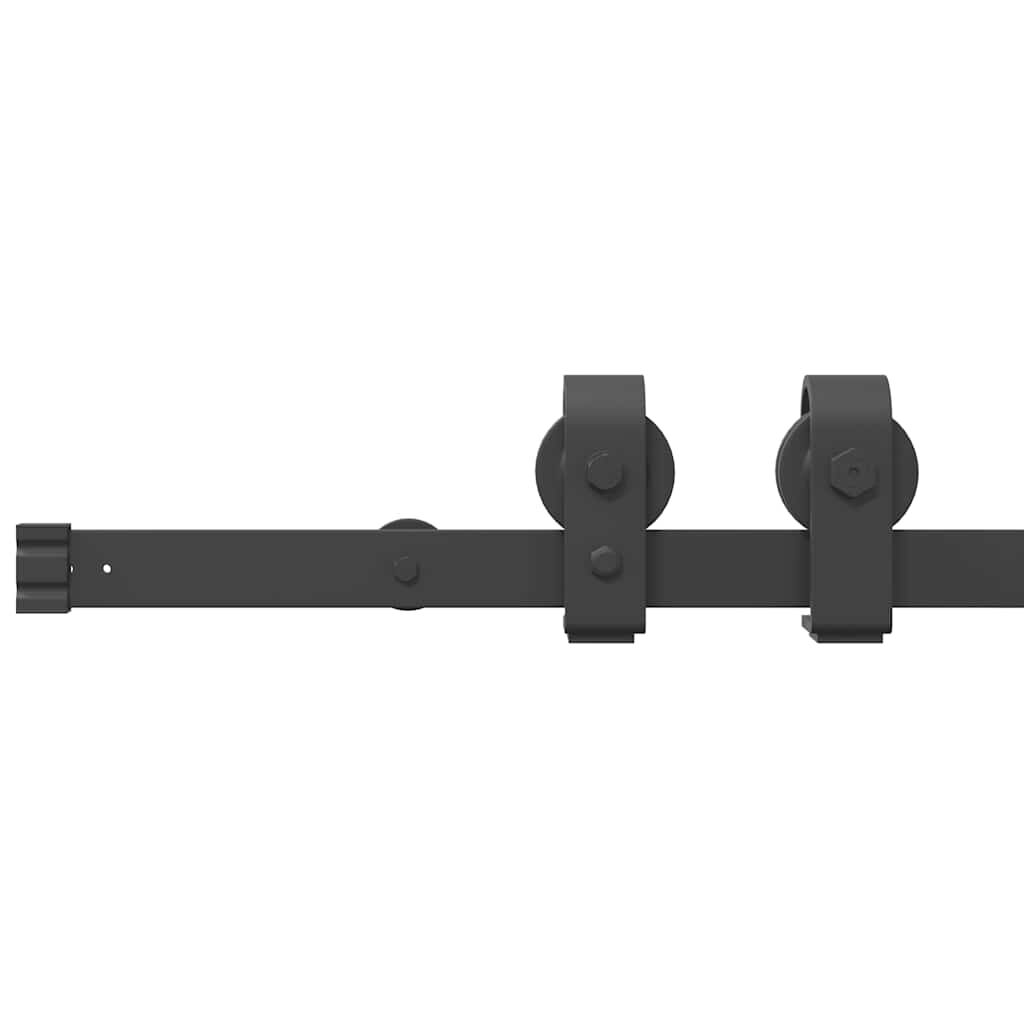vidaXL Kit de herrajes para puertas correderas acero negro 183 cm