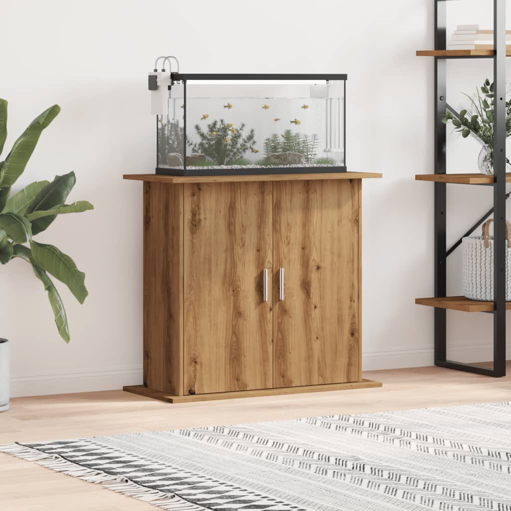 vidaXL Soporte para acuario madera ingeniería roble artisan 81x36x73cm