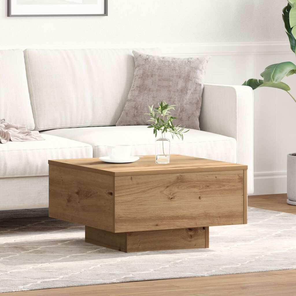 vidaXL Mesa de centro madera de ingeniería roble artisan 55x55x31 cm