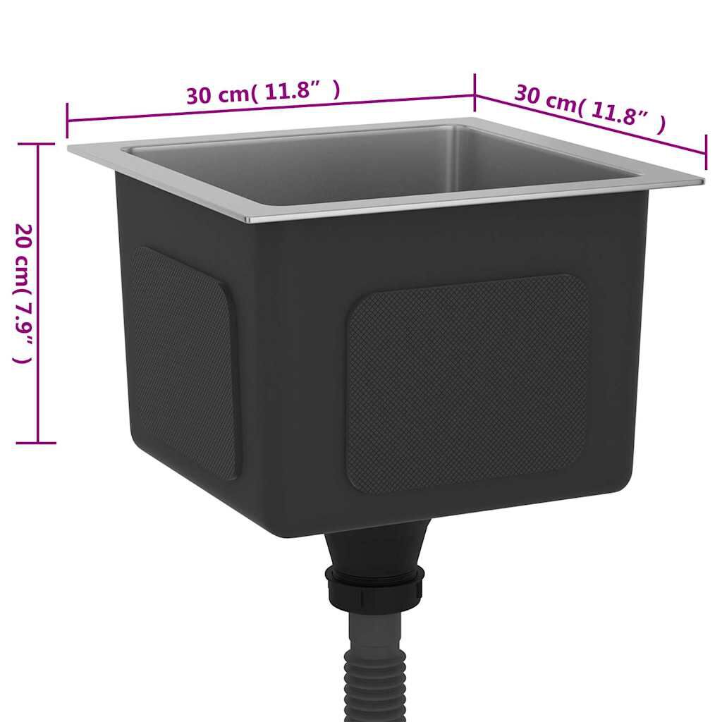 vidaXL Fregadero de cocina hecho a mano acero inoxidable