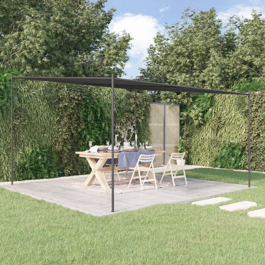 vidaXL Cenador acero y tela gris antracita 4x4 m 180 g/m²