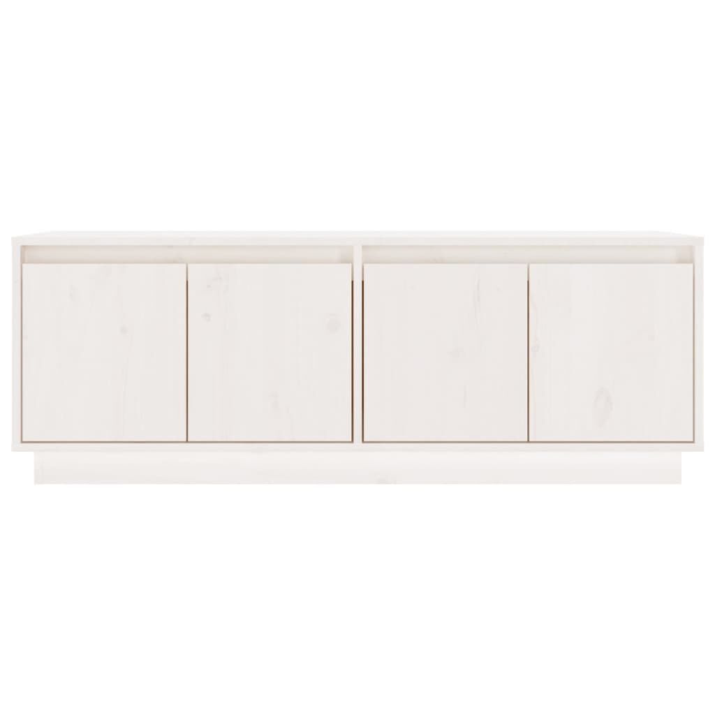 vidaXL Mueble de TV de madera maciza de pino blanco 110x34x40 cm