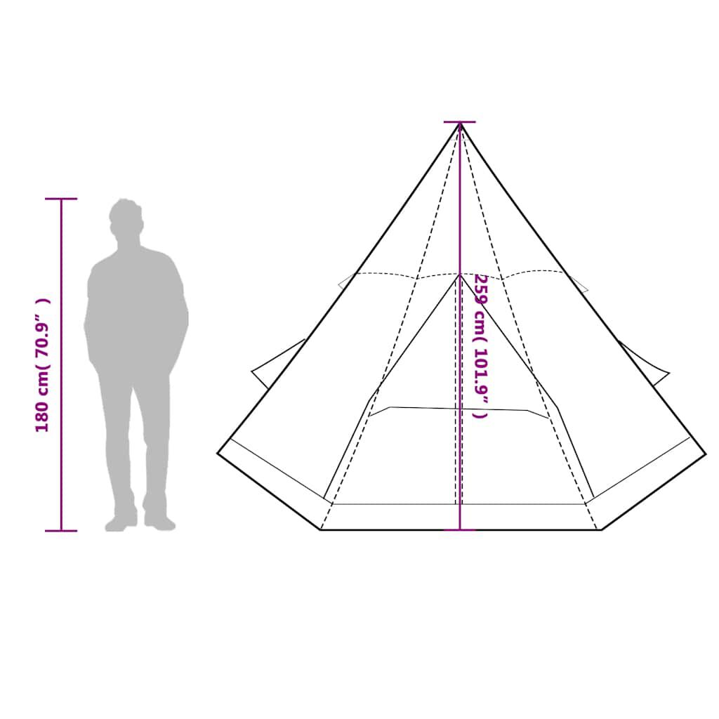 vidaXL Tienda de campaña tipi para 4 personas impermeable verde