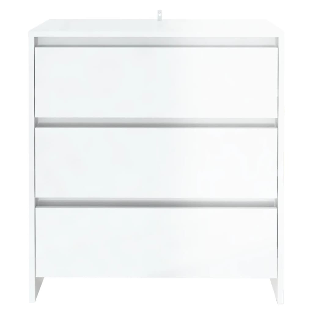 vidaXL Aparador de madera contrachapada blanco brillante 70x41x75 cm