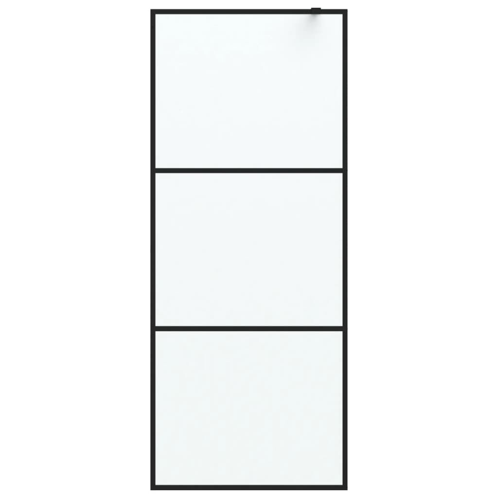 vidaXL Mampara de ducha vidrio ESG esmerilado negro 80x195 cm